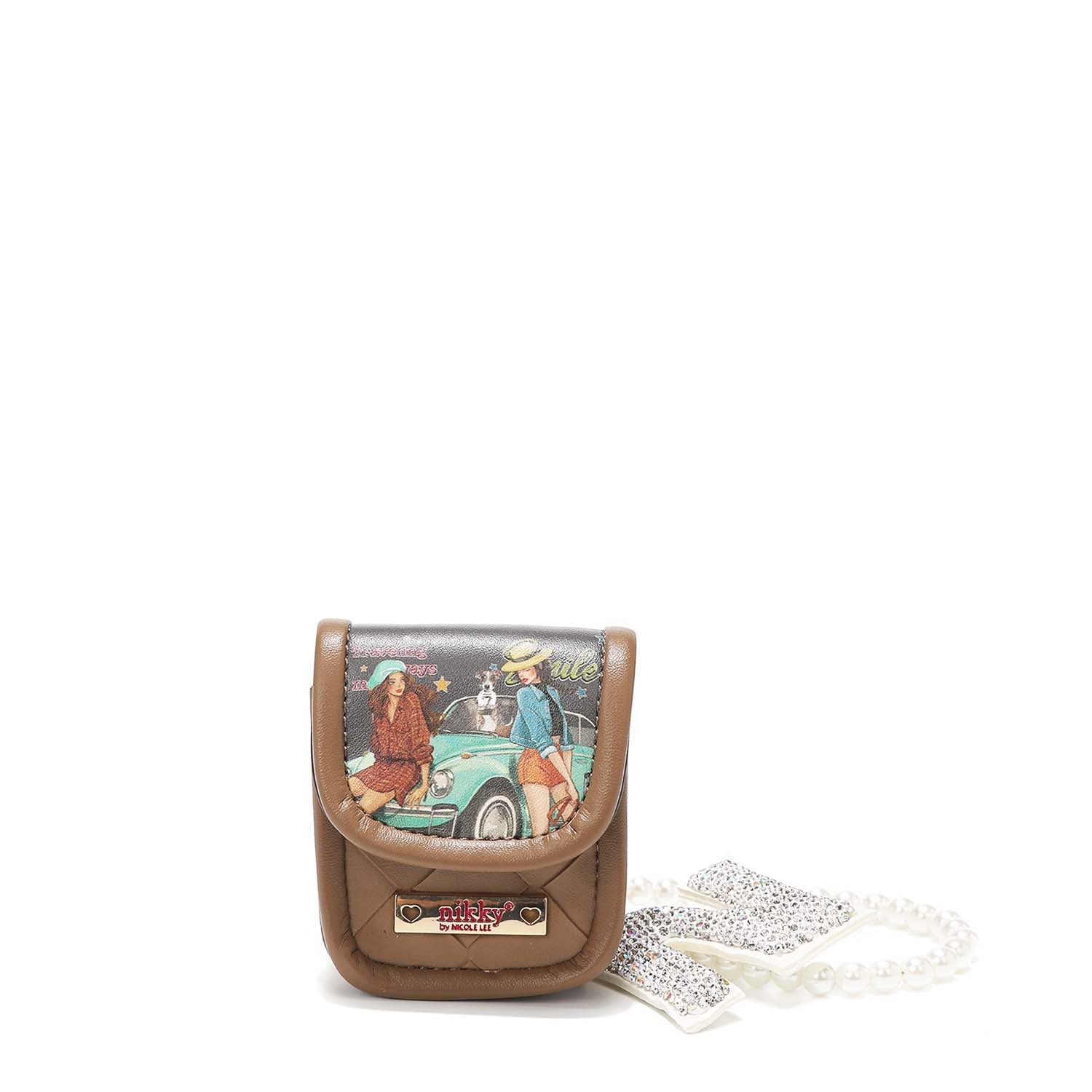 LLAVERO CON PORTA AUDIFONOS Y PULSERA DE PERLAS NIKKY