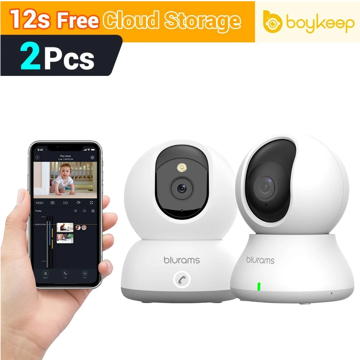 Baby Monitor Camera 2K HD Home Security Camera with Motion Detection and Two-Way Audio, Easy Setup, Clear Day & Night