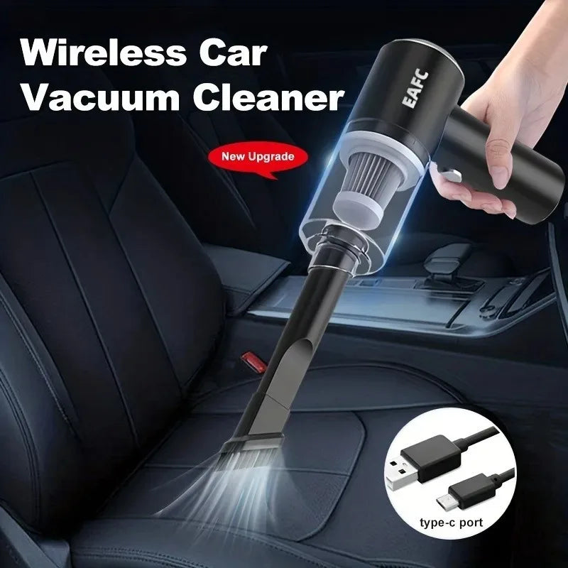 EAFC Wireless Mini Car Vacuum Cleaner Usb ChargingPortable High Suction Mini Wet And Dry Household Cordless Car Vacuum