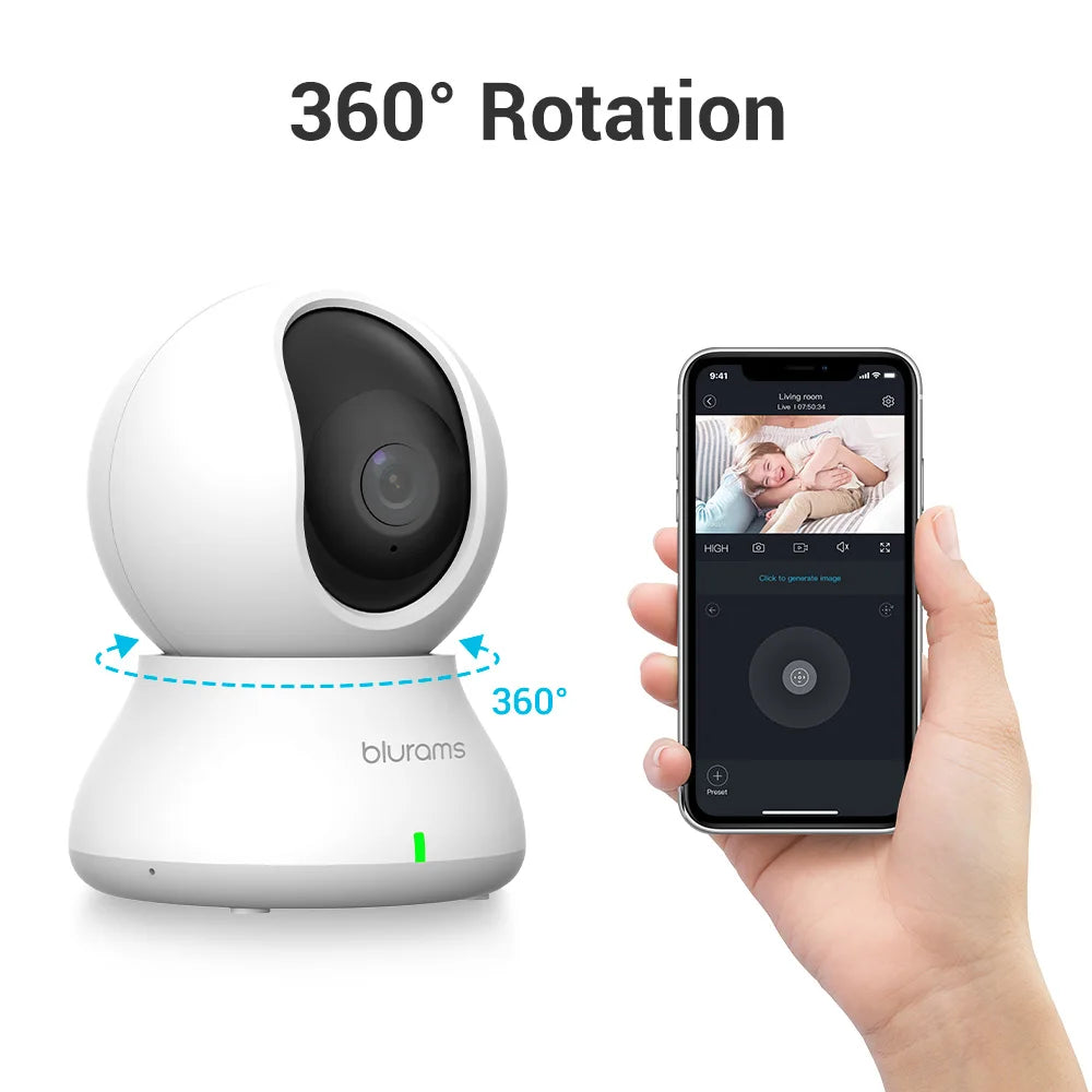 Baby Monitor Camera 2K HD Home Security Camera with Motion Detection and Two-Way Audio, Easy Setup, Clear Day & Night